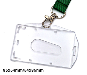 Hard plastic ID card holder landscape/portrait