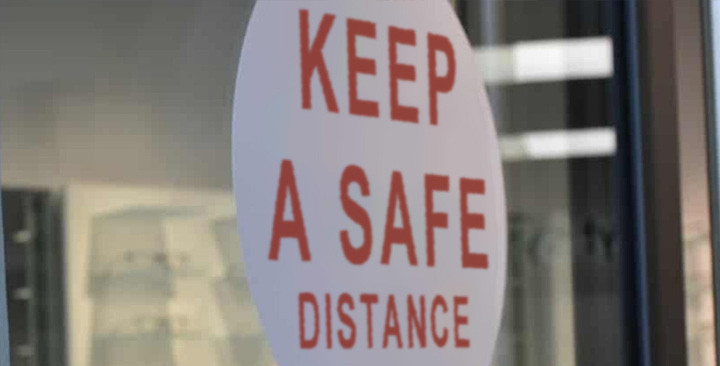 Keep a safe distance sticker