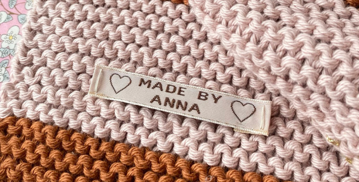 Custom Sew in Labels Personalized Sewing Tags organic Cotton Printed  Clothing Label for Handmade Items, Knitting, and Crochet 