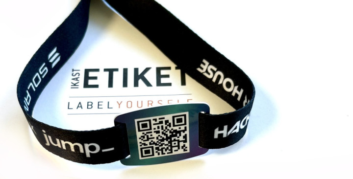 Wristband with QR code or barcode