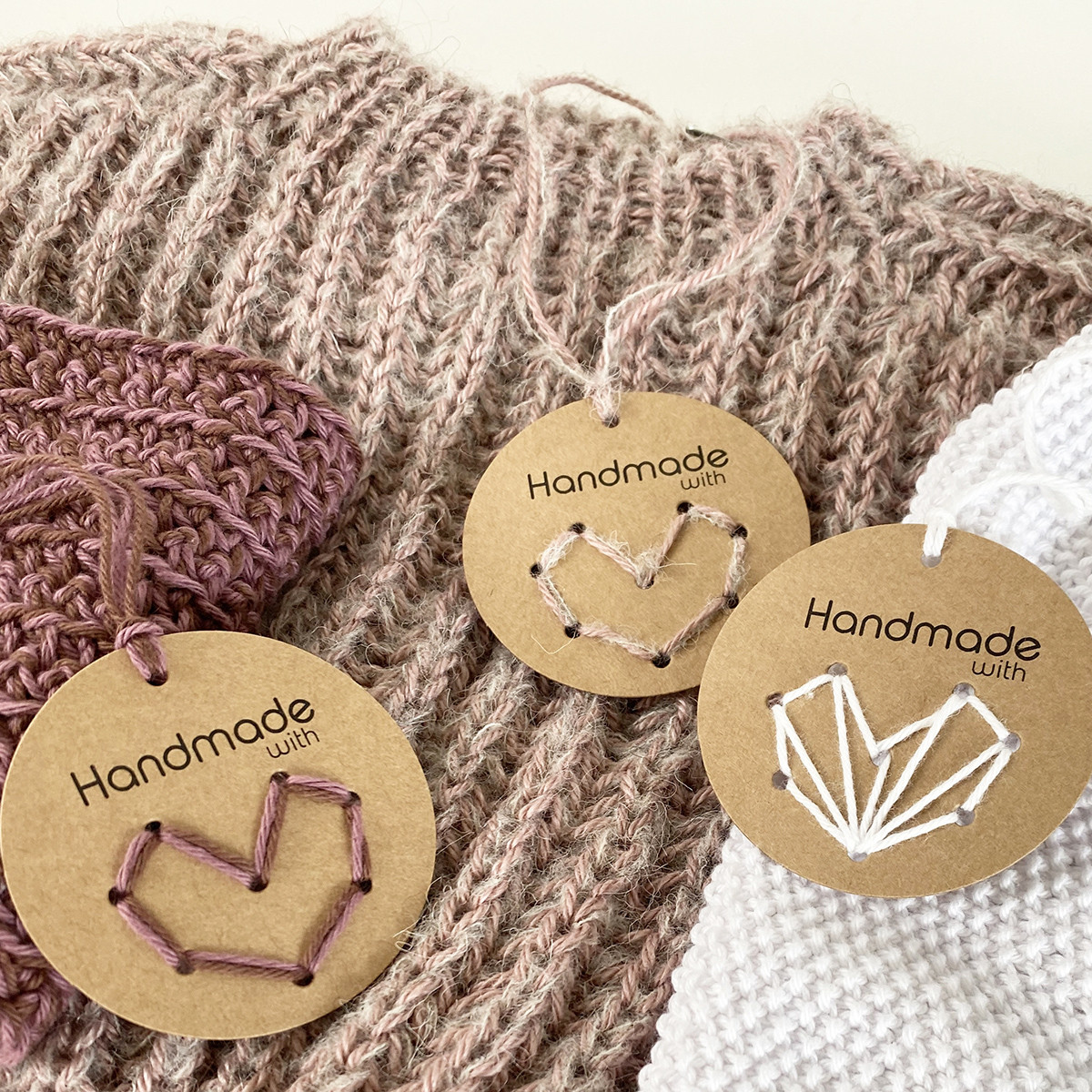 Made by labels for knitting and other needlework