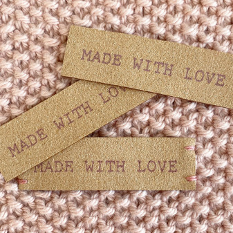 Beautiful faux suede labels
