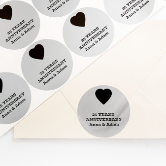 Personalised stickers in silver