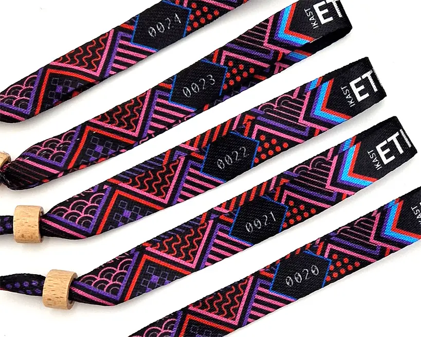 Wristbands with sequential numbers