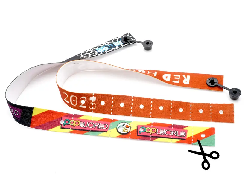 festival wristbands with click closure