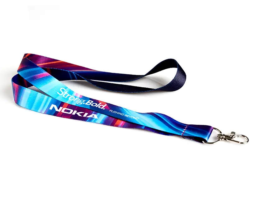 Transfer/digital printed lanyards