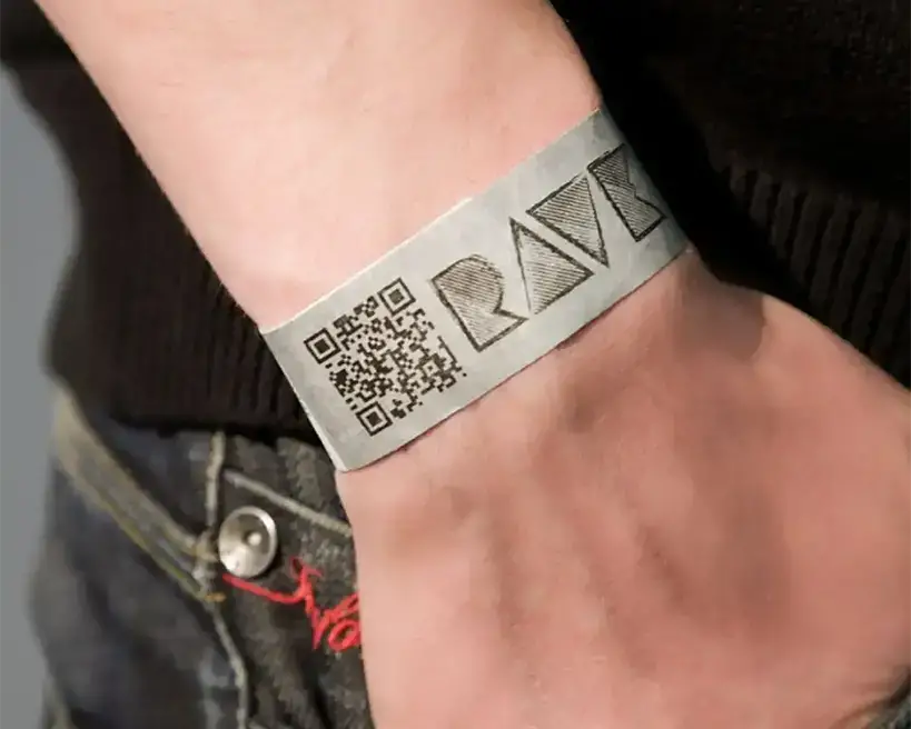 Paper wristbands with QR code or barcode