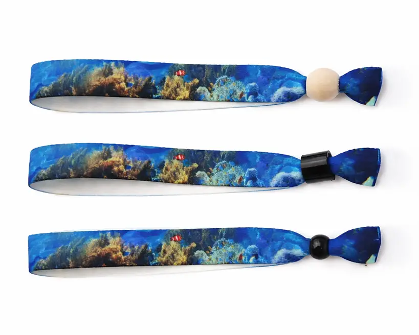 Festival wristbands made from Ocean Bound Plastic
