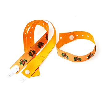 Woven wristband with interwoven RFID tag